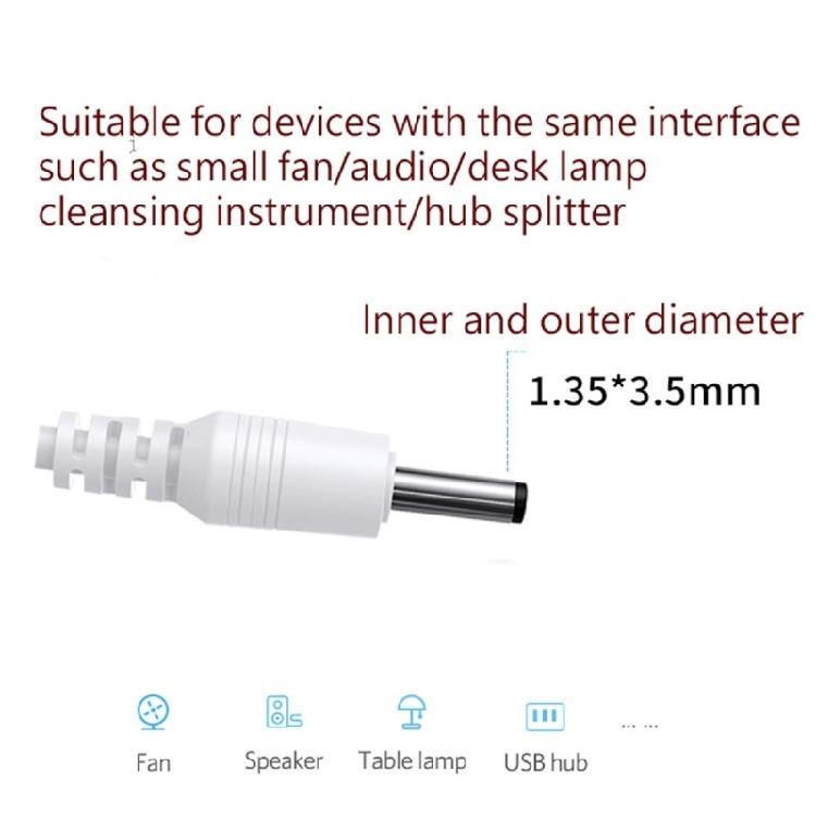 Flexible USB To DC3.5mm Power Cord 80cm Effortless Device Charging Lightweight Travel Friendly Design