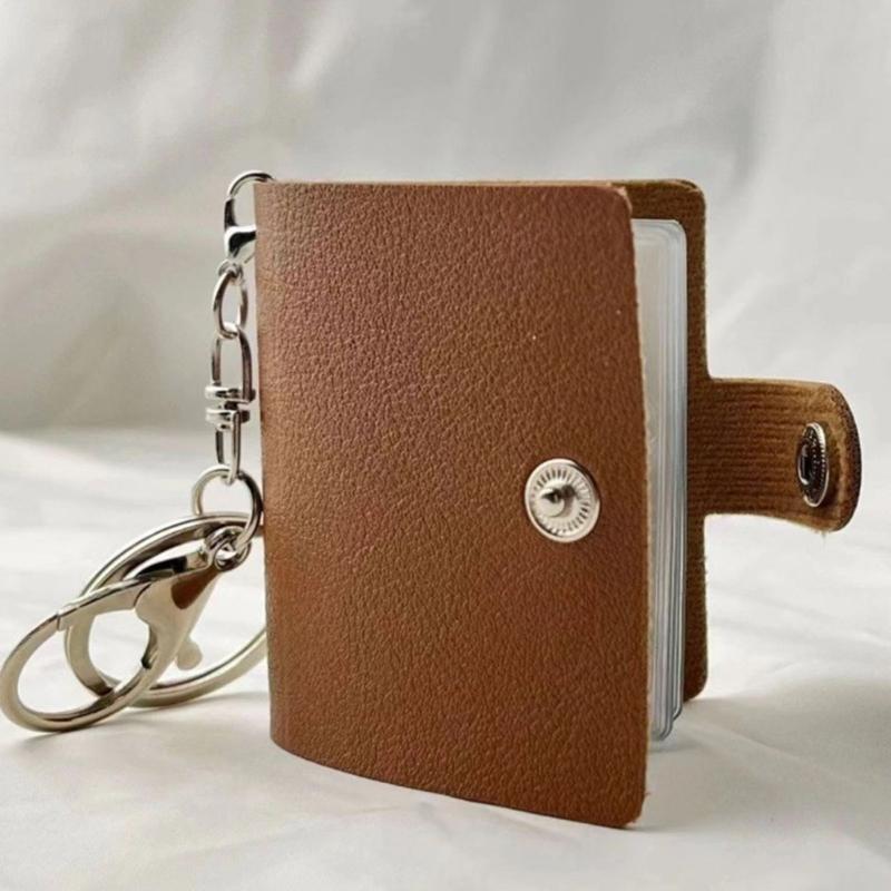 Fashionable Small Photo Album Keychains Sturdy PU Leather Key Holder Customizable Heat Transfer Printing Projects
