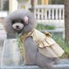 Bowknot Wedding Party Flower Printed for Spring Dog Skirt Dog Princess Dress Cat Dress Pet Apparel