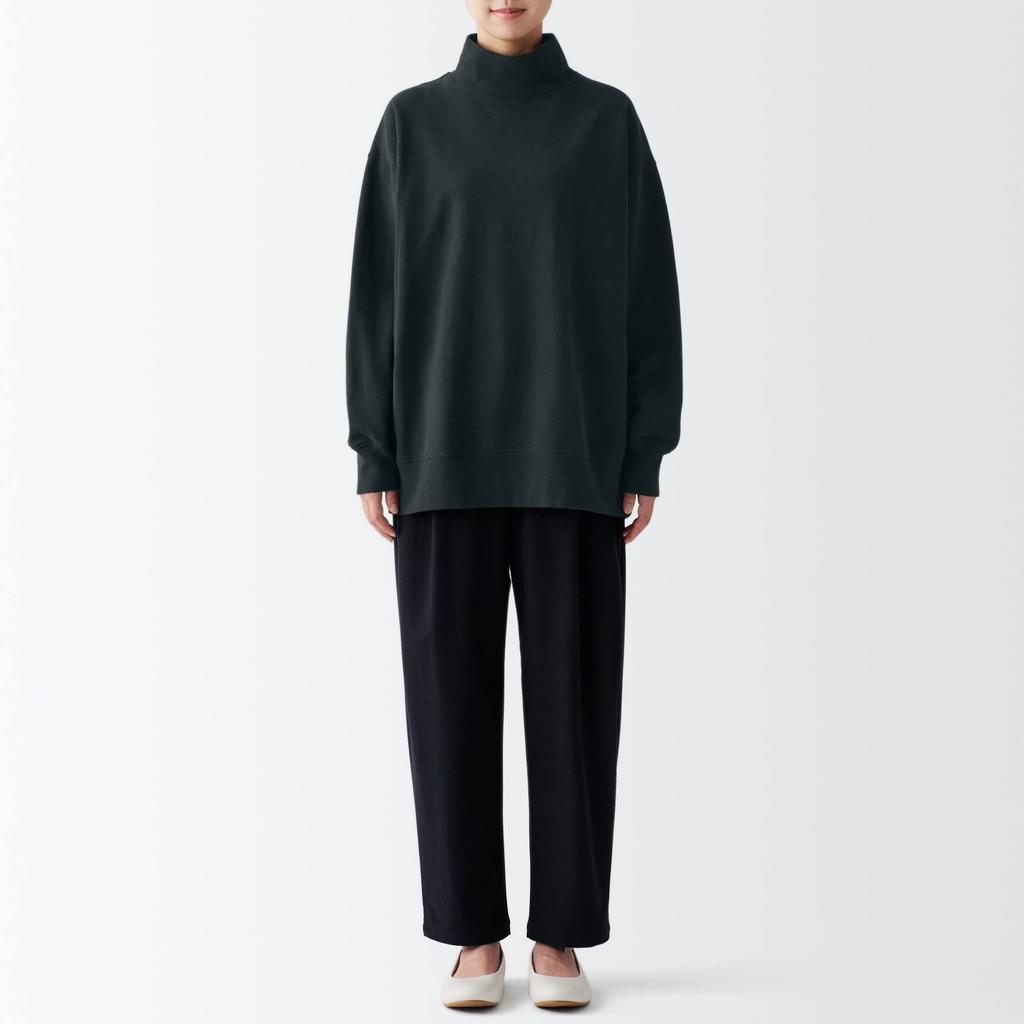 MUJI Women's Yak Blend Turtleneck Sweatshirt BBT47A2A Black Free Size