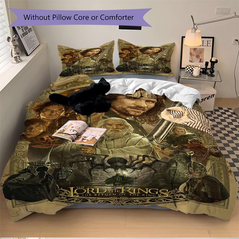 3pcs Lord of the Rings Duvet Cover Set, 1 Duvet Cover + 2 Pillowcases (No Insert), High-Definition Print for All Seasons,Durable Yy251103031