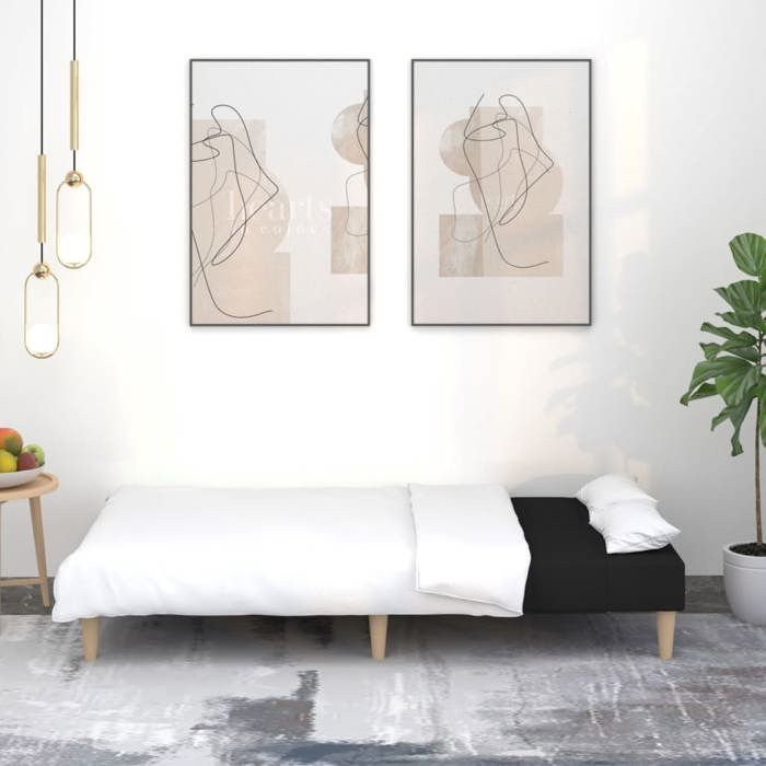 VidaXL Canapé-lit à 2 places noir tissu 375867