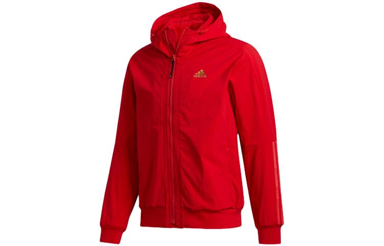 Adidas CNY Collection Jackets Men s Light Scarlet Hooded Moderate Instructor FU6224 XXL