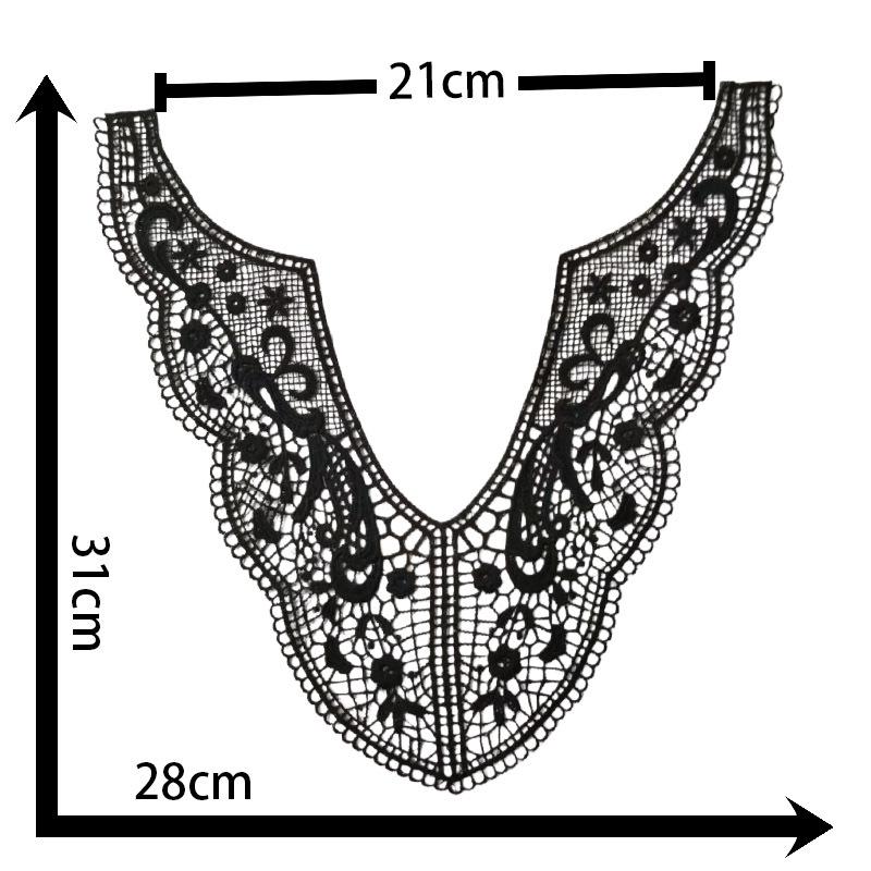 Кружевной воротник с вышивкой в виде пятиконечной звезды из молочного шелка для DIY