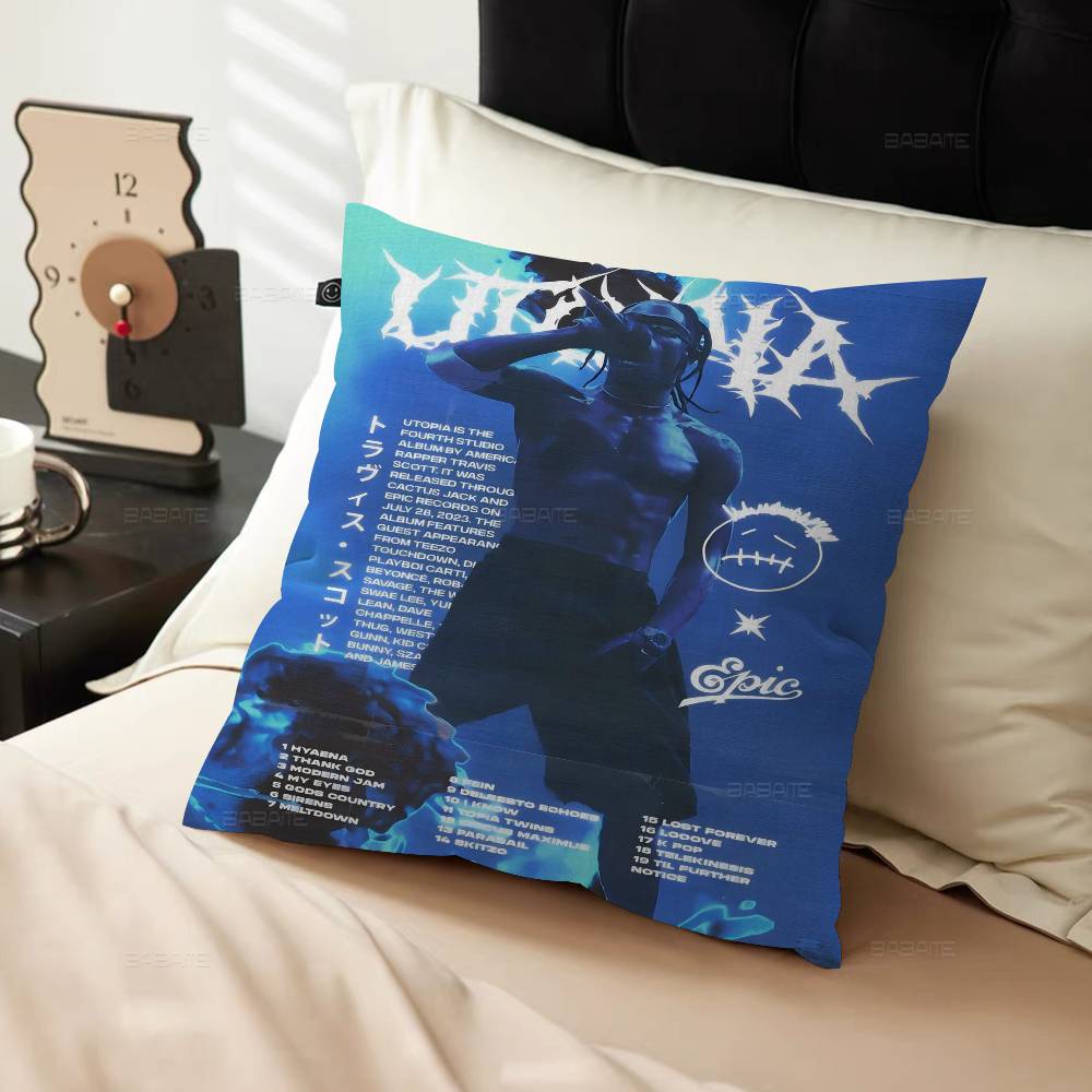 Hip Hop Singer T-Travis S-Scott Pillow Gifts Home Office Furnishings Bedroom Sofa Car Cushion Cover case 45x45cm
