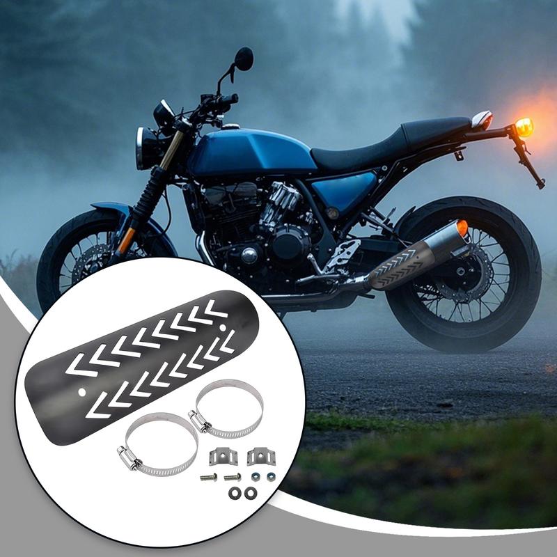 Exhaust Heat Shield For Motorcycle Anti-Scald Motorcycle Pipe Cover Abrasion-Proof Quick-Install Non-Slip Motorbike Accessories