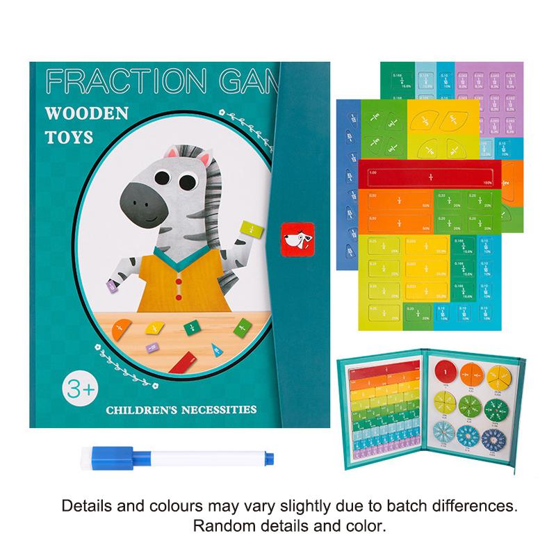 

Non-Toxic 1Set Magnetic Fraction Learning Math Toy Montessori Arithmetic Teaching Aids Wooden Book Educational Toys For Children Christmas