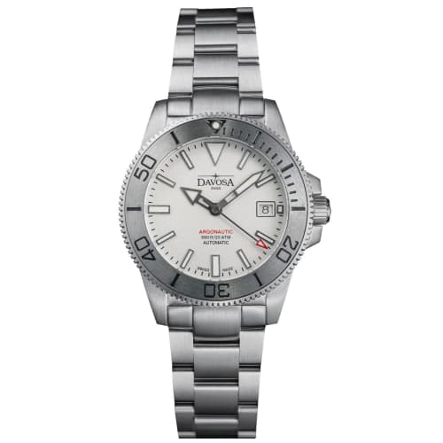 

Davosa Argonautic 39 Swiss-Made Automatic Watch, 20 ATM Water Resistant, Silver, 161.532.10