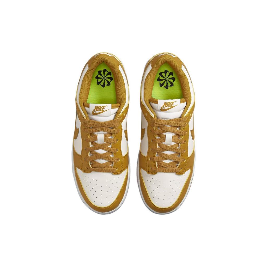Nike Dunk Low Next Nature Gold Phantom Women Sneakers Brown Gold-Suede White DN1431-001