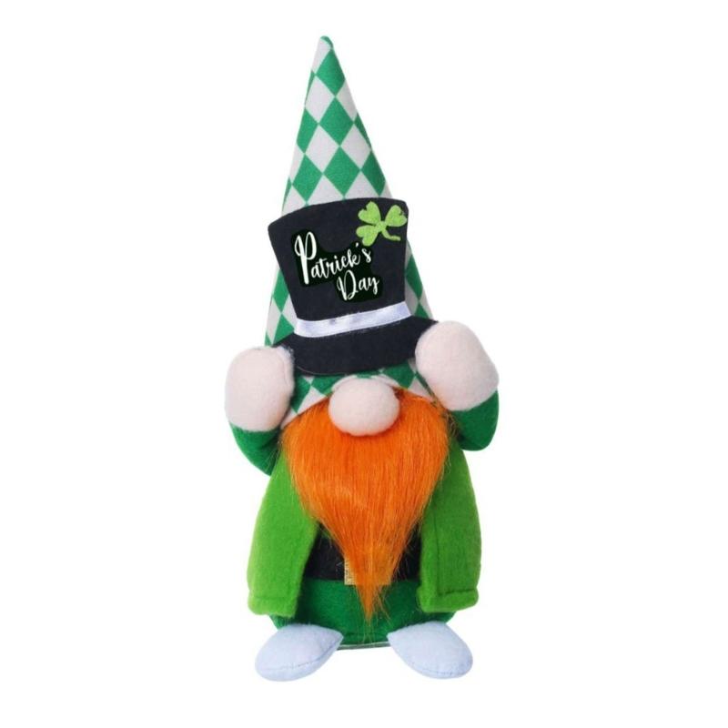 Patricks Day Decoration,Patricks Day Plush Gnomes Handmade Tomte Patricks Day Decorations for Home Office Table Ornament