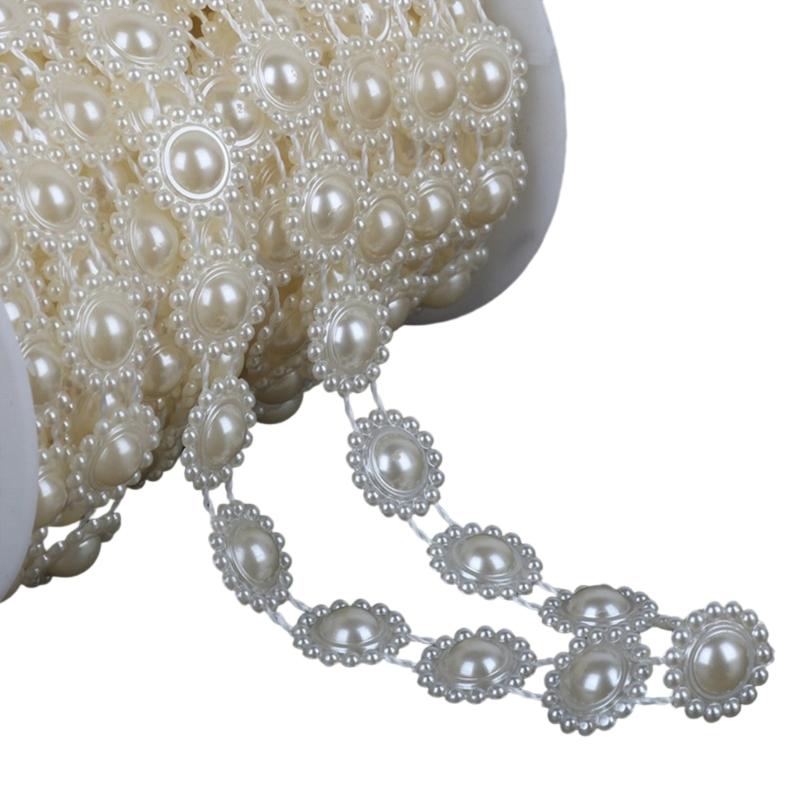 Artificial Pearls String Beads Chain for Wedding Decoration Imitation Pearls String Beads for Craft Candle Bouquets