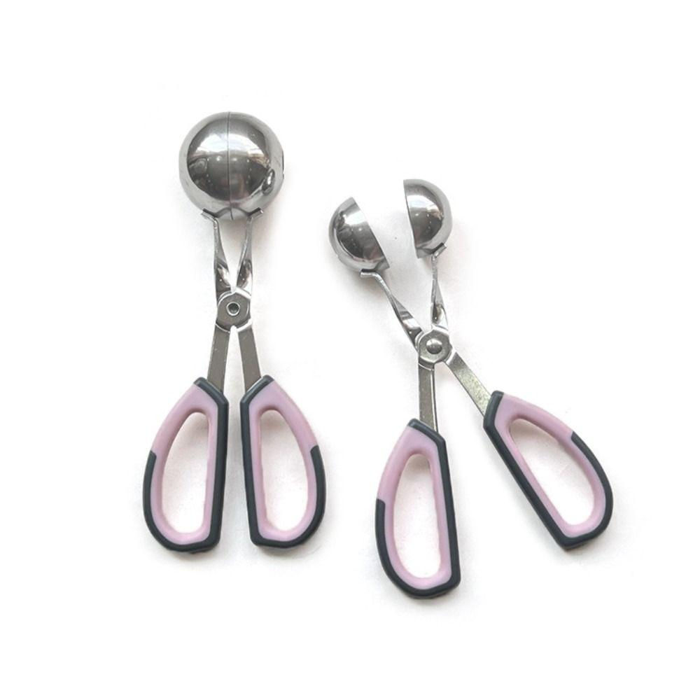 Stainless Steel Meatball Spoon Non-Stick Surface Versatile Rice Ball Clip Anti-Slip Handles Ice Cream Scoop Kitchen Tools