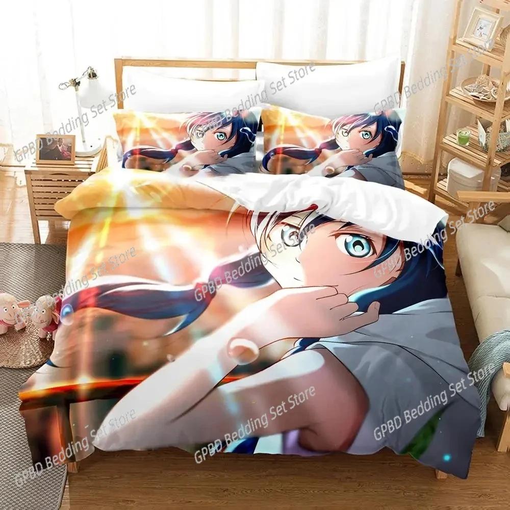 Comforter Anime Weathering With You Bedding Set 3D Printed Suitable For Bedroom Kids Home Textile