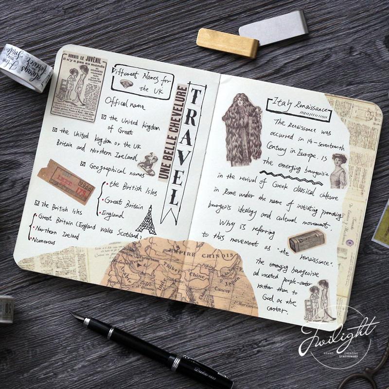 Gothic Washi Tape Vintage Love Lettering World Map Newspaper Journal Masking Tapes Sticker A6159