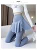 Damen High-Waist Culottes mit Rock & Yoga Leggings (Übergröße)