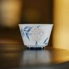 White porcelain hand-painted group flower master cup Kung Fu tea set household pastel hydrangea tea cup tea cup