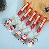 Cute Santa Claus PVC soft rubber key chain pendant cartoon snowman doll bag ornaments holiday gifts