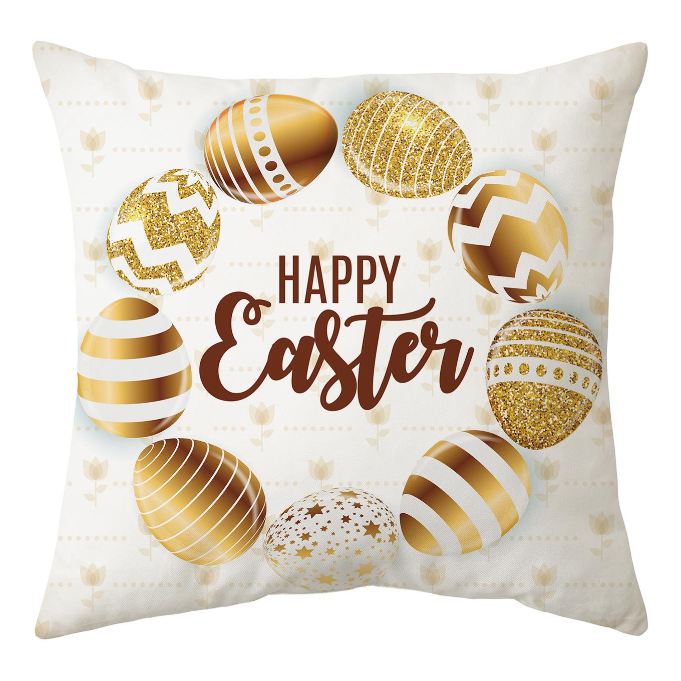 

New Easter Pillowcase Square Peach Skin Printed Pillowcase Homewares 45 * 45Cm (without pillow core)