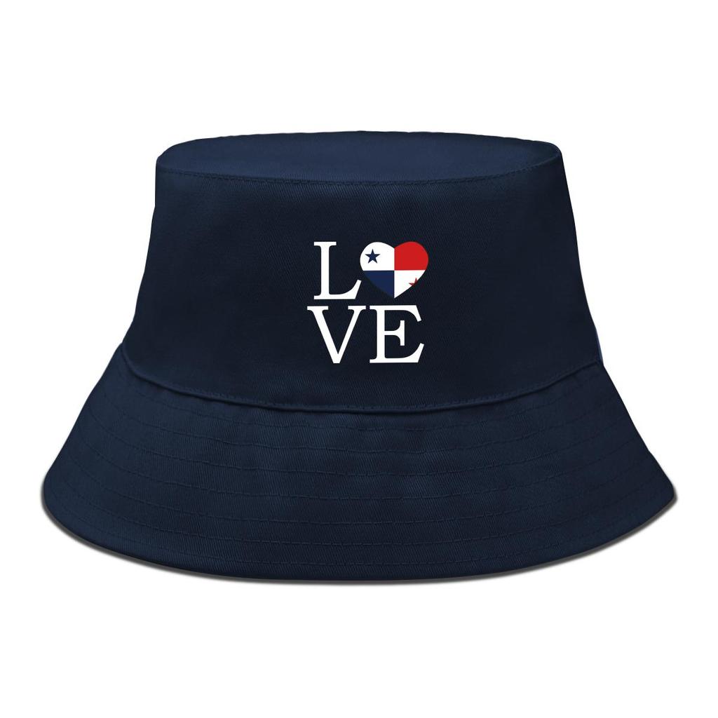 LOVE" Panama Flag Print Bucket Hat , Patriotic Men's Hat Reversible Fashion Beach Fishing Cap