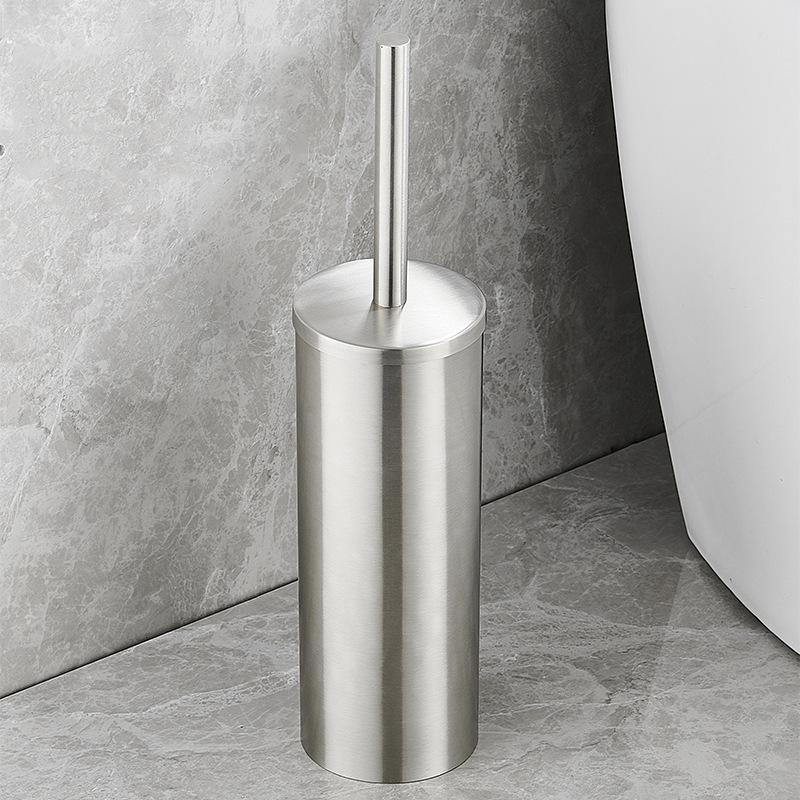 

304 Stainless Steel Floor-Standing Toilet Brush with Punch-Free Wall Mount & Deodorizing Long Handle