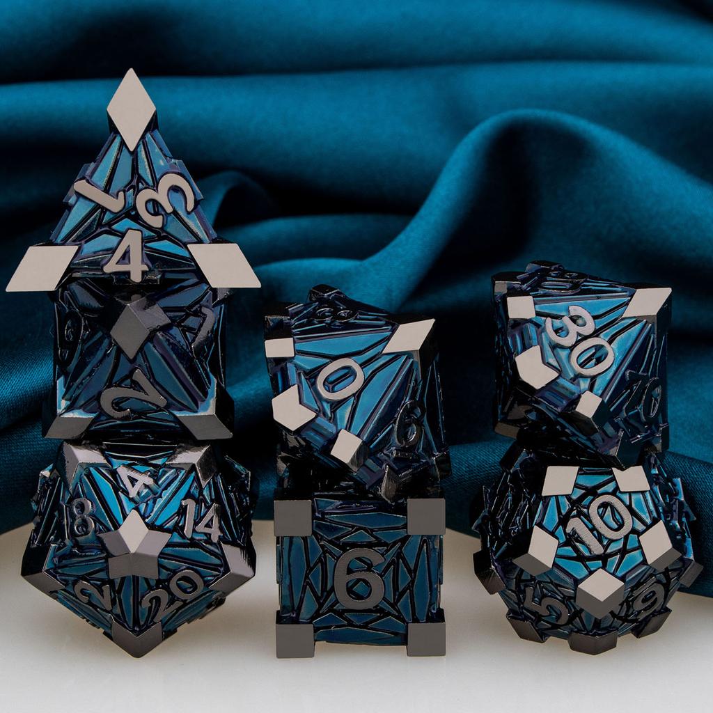 Dnd Metal Dice Set Dungeon And Dragon Rpg Dice Polyhedral D&D Dice For Rpg D+D Rolling Game Dice D And D Dice D20 D12 D10 D8 D6