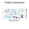 Vibrant Live Laugh Love Quote with Butterflies Wall Sticker for Bedroom Home Decor Removable Self-Adhesive Decal