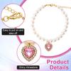 Cute Girl Pearl  Collar  Collars for Girl s with Small Heart Shape Rhinestone Adjustable Length  Collar