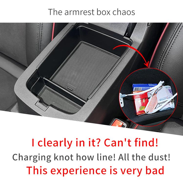 For Buick Envista/Encore GX 2025 Center Console Storage Armrest Box Tray Interior Tidying Accessories BLACK