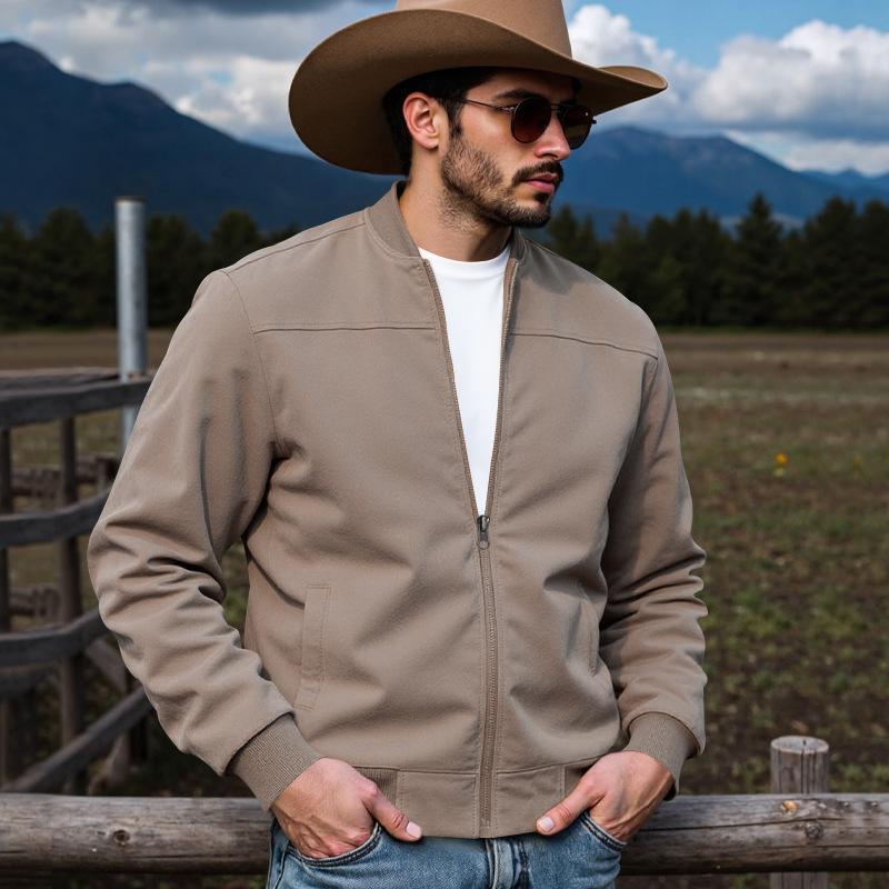 Spring and Autumn New Denim Men's Hunting Suede Loose Casual Zipper Suede Jacket