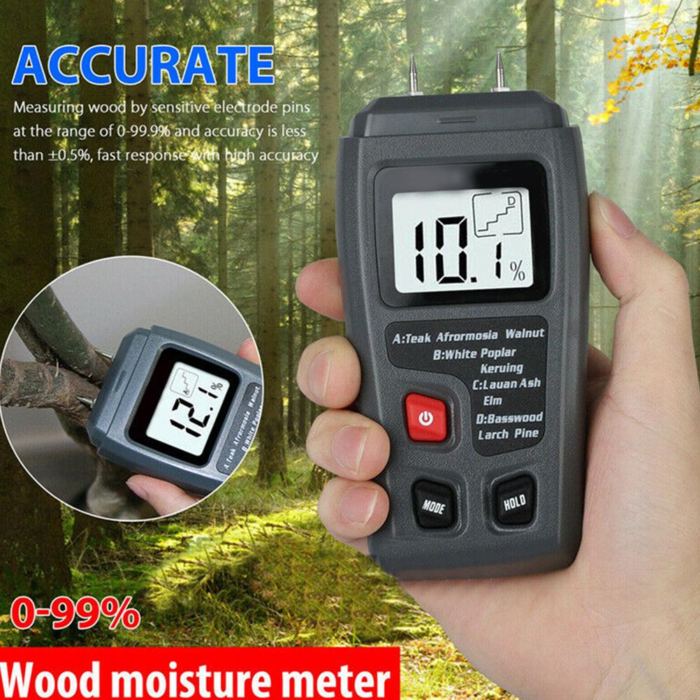 

Wood Moisture Meter Humidity Tester Digital Moisture Detector Power Saving Hygrometer for Wood Paper чёрный
