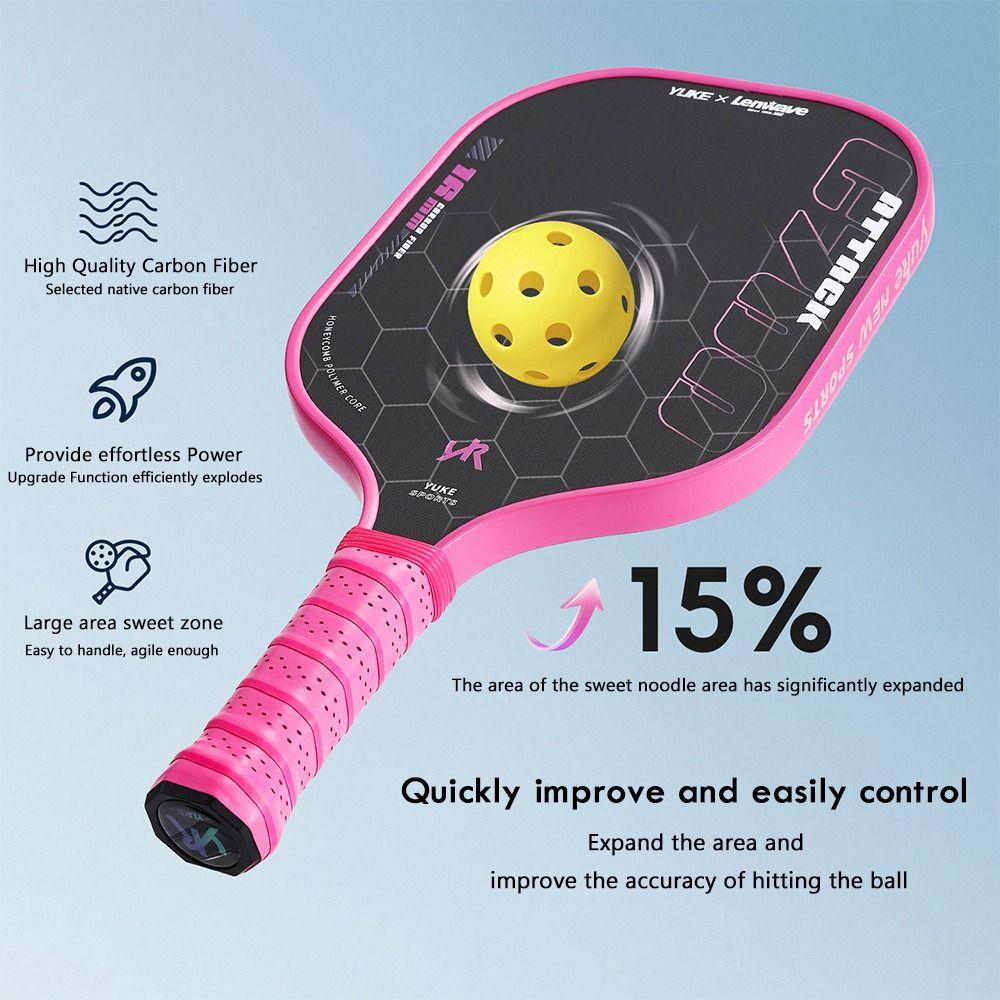 New 16MM Pickleball Paddles Carbon Fiber Anti-slip Pickleball Rackets Lightweight Shock-absorbing Pickleball Supplies for Adults