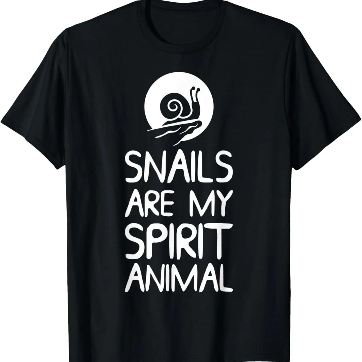 Snails Are My Spirit Animal Funny Tee Zen Meditation Lover T-Shirt S чёрный