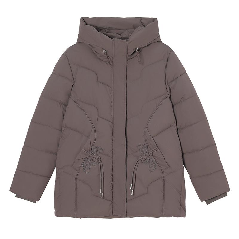 2025 Winter New Plus-size Women's Cotton Jacket High-end Embroidered Short Hooded Cotton Jacket