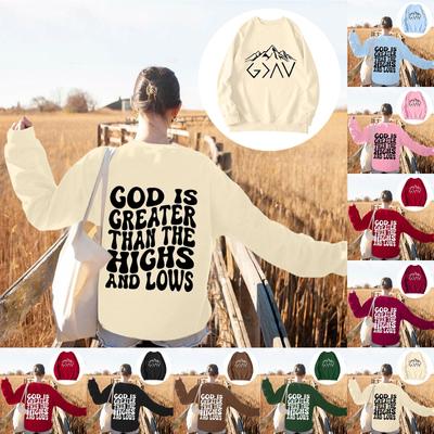 Women's Fashion Casual Long-sleeved Loose Printed Round Neck Pullover Hoodie Sweatshirt