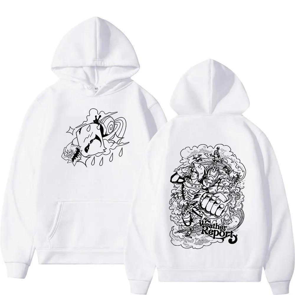 2026 Anime Jojo Bizarre Adventure Weather Report Hoodies Unisex Clothing Fashion Hooded Sweatshirts Long Sleeve Pullovers Streetwear