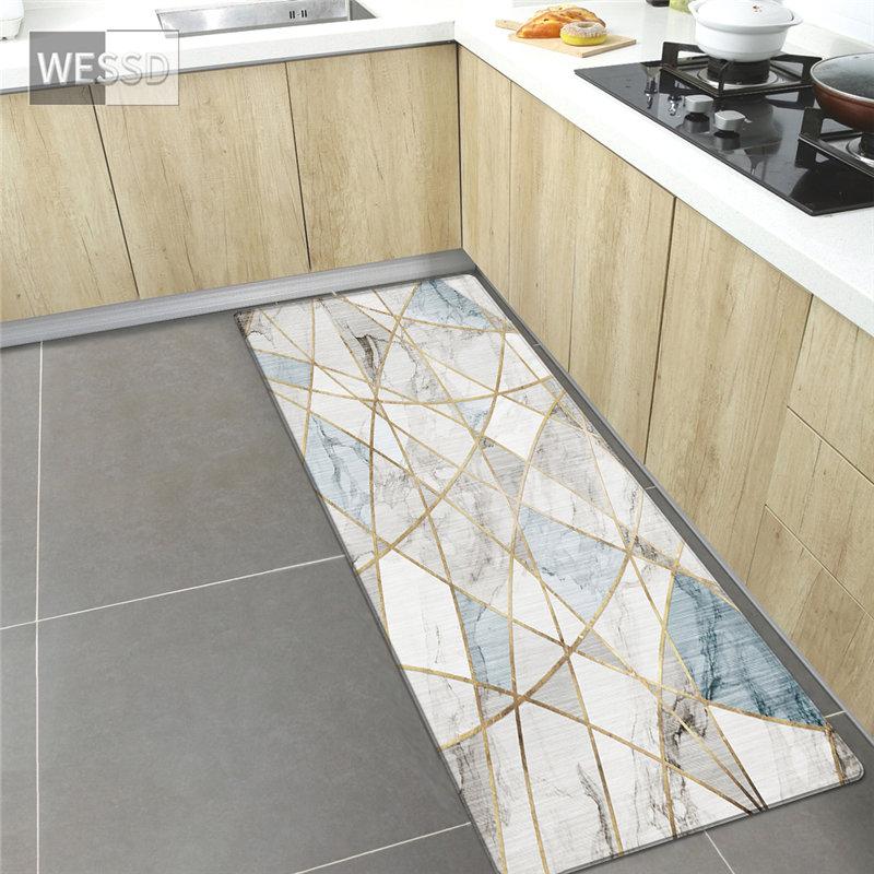 

Мраморный кухонный коврик в скандинавском стиле с геометрическим рисунком, коврик для коридора, прикроватный коврик 40x60cm
