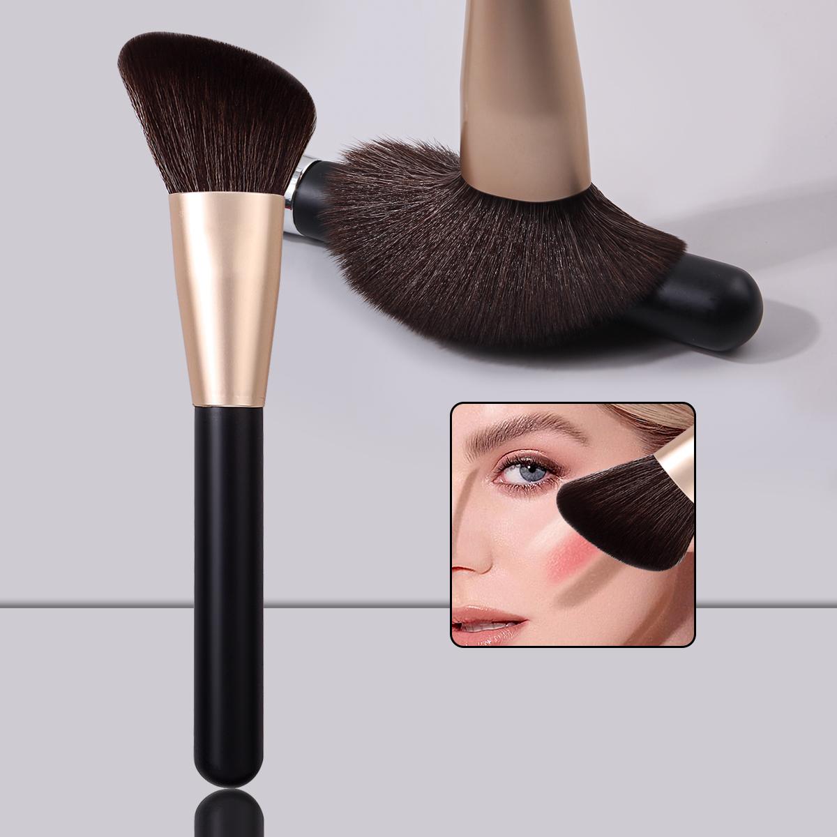 

2025 New multi-functional makeup brush, soft bristle contouring brush, blush brush, professional makeup artist s beauty tools чёрный