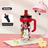 800ml Cartoon  Water Cup Large Capacity Sport Bottle Clear Milk Tea Cup  Girls