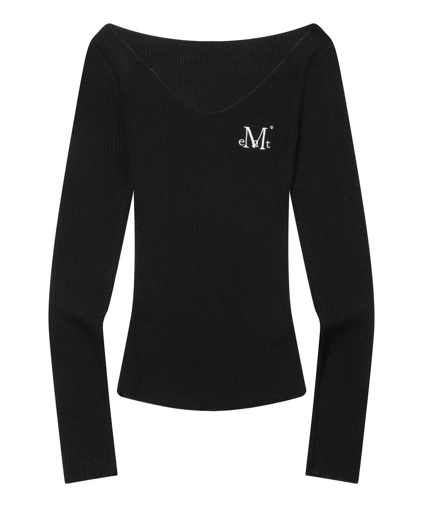 MUCENT Viage Slim Fit V-Neck Damaged Ribbed Long Sleeve Tee (6 Colors)