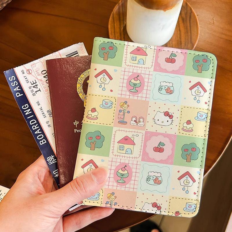 

Sanrio Hello Kitty Держатель для паспорта и органайзер для карт - Ретро дорожный чехол для документов 4 card slots + 2 SIM slots + 1 ticket slot