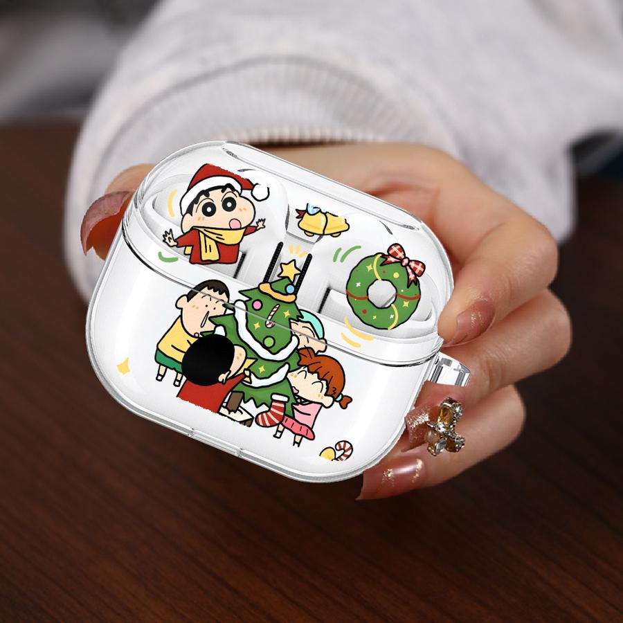 

Clear Earphone Cases Cover With Hook Case For Samsung Galaxy Buds 2Pro 2 3Pro 4 Pro 4Pro 3 FE Live Cute Crayons Shinchan Buds Pro