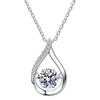 Sterling Silver S925 Smart Drop-shaped Necklace Women's Versatile Light Luxury High-end Moissanite Necklace Jewelry