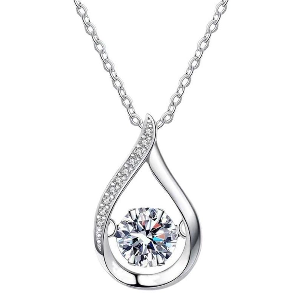 Sterling Silver S925 Smart Drop-shaped Necklace Women's Versatile Light Luxury High-end Moissanite Necklace Jewelry