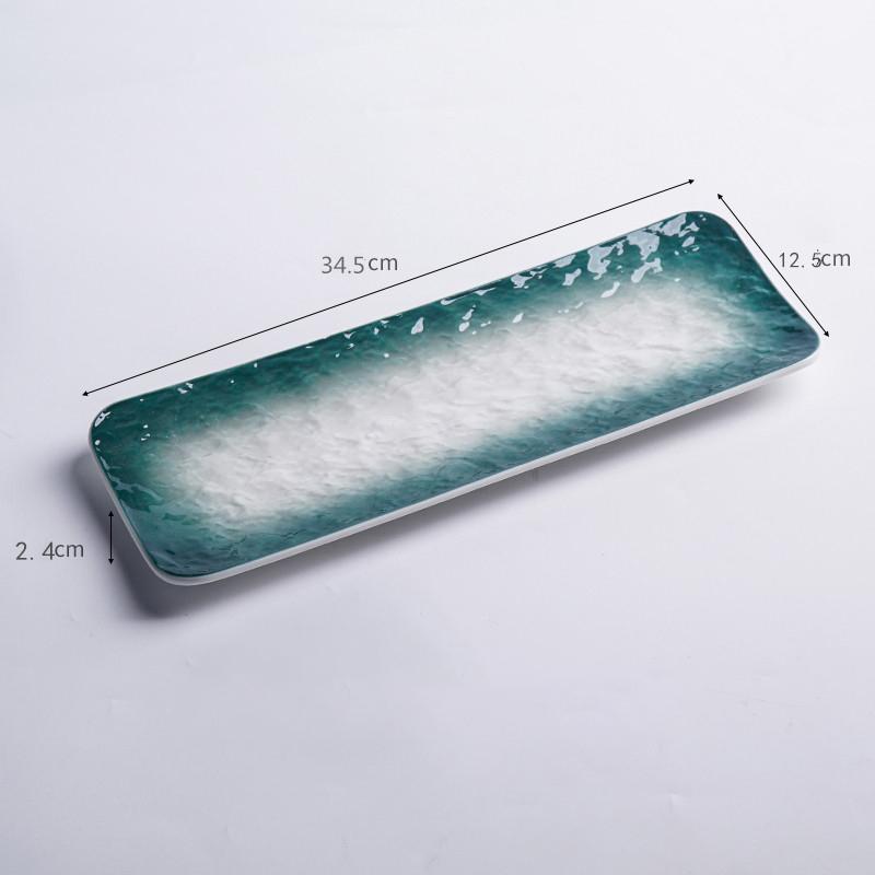 Assiette à Sushi Style Japonais Assiettes à Sushi en Céramique Sashimi Snacks Assiette Longue Restaurant Japonais el Plat Rectangulaire Vaisselle