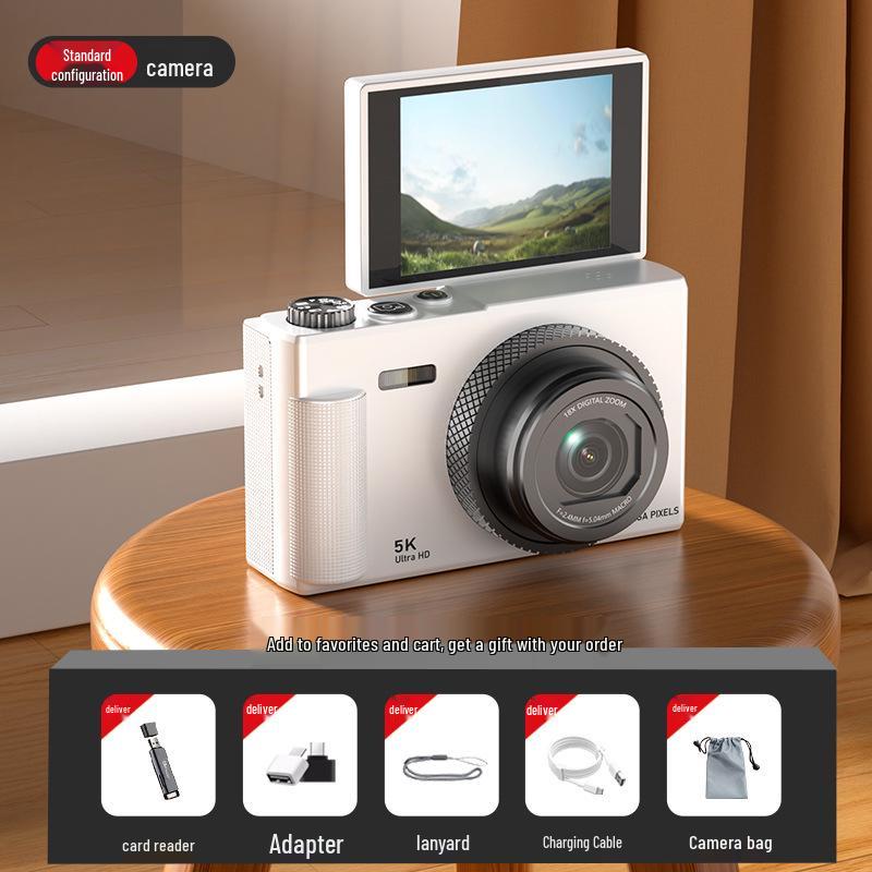 5K HD Flip Screen Mirrorless Camera for Students and Vloggers