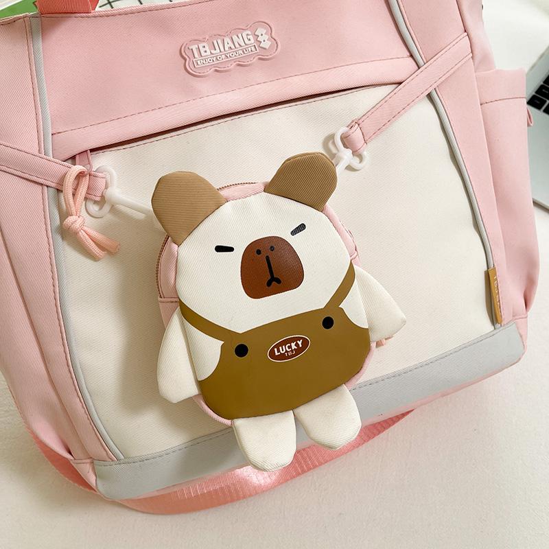 Color Block Tote Bag Student Crossbody Bag Large Capacity Shoulder Bag