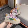Simple comfortable thick soled height increasing running shoes fashionable versatile women's shoes new spring casual sneakers