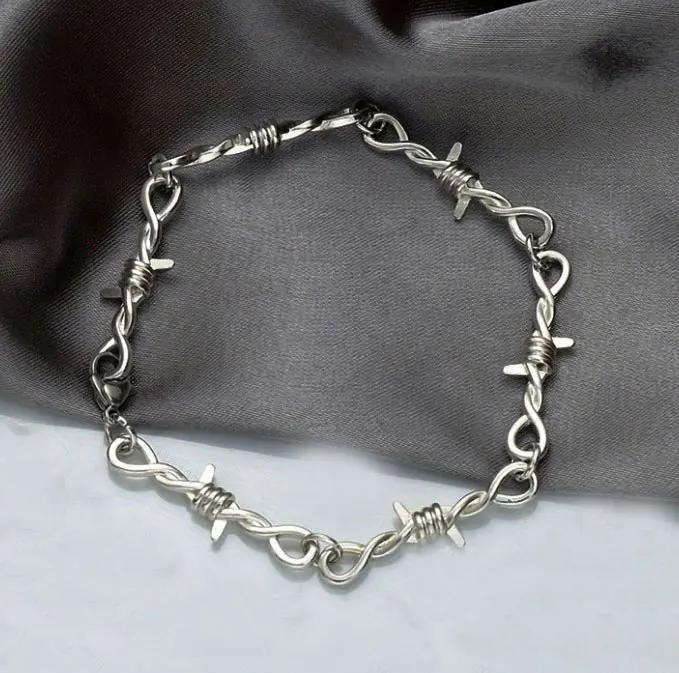 New Small Wire Brambles Bracelets On Hand For Women Men Hip-hop Zircon Gothic Punk Style Barbed Little Thorns Pulsera Gift