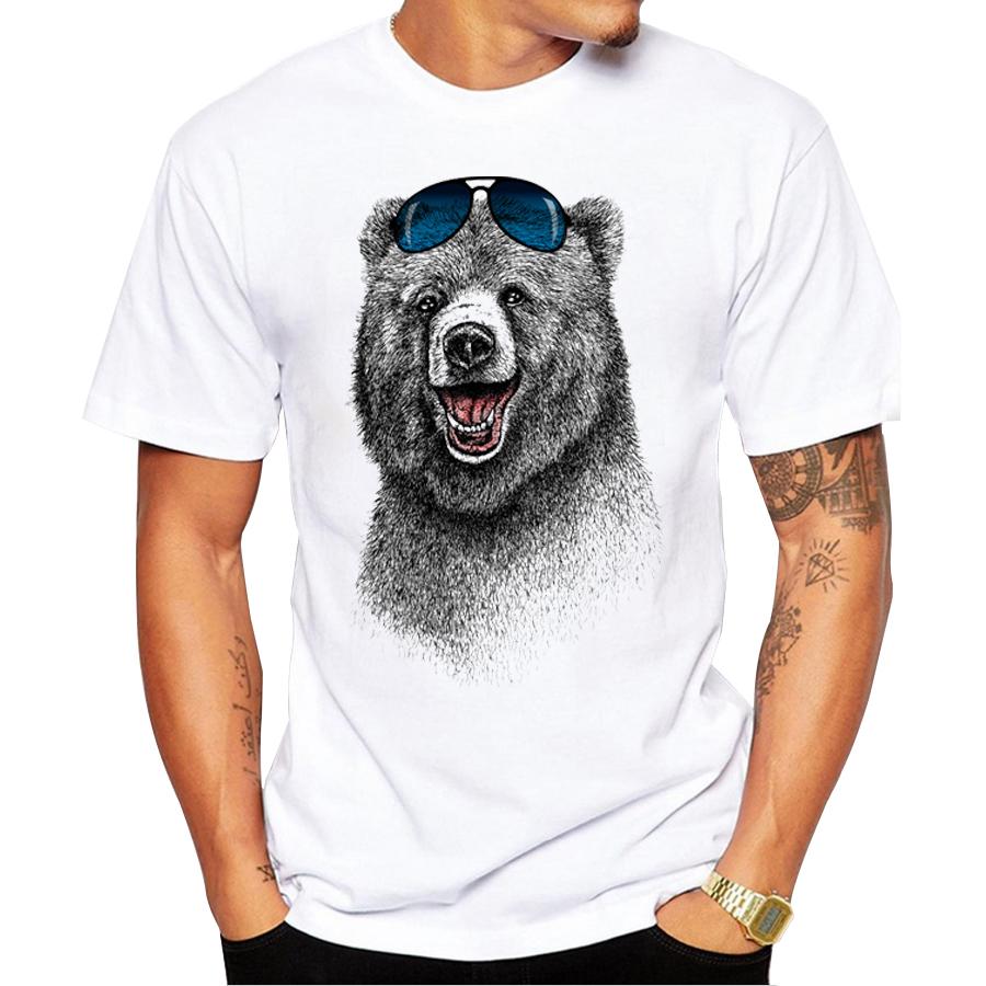 2023 Cheapest Fashion Laughing Bear Men T-shirt Short Sleeve Men The Happiest Bear Retro Printed T Shirts Casual Funny Tops