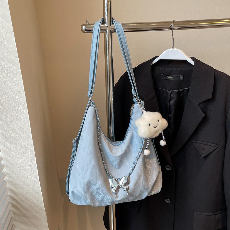 Casual Soft Surface Large Capacity Tote Bag 2025 New Summer Work Bag Fashion Chain Shoulder Messenger Bag